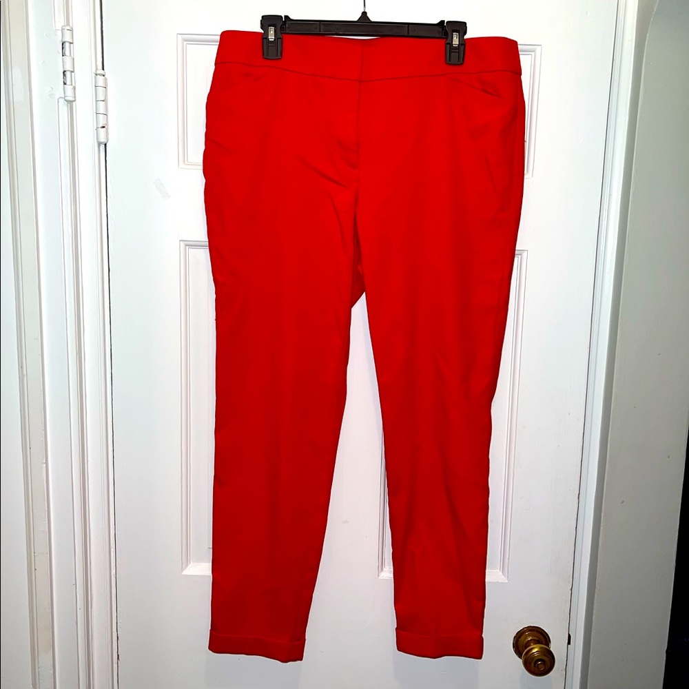 Ann Taylor Loft Red Julie Skinny Fit Trousers